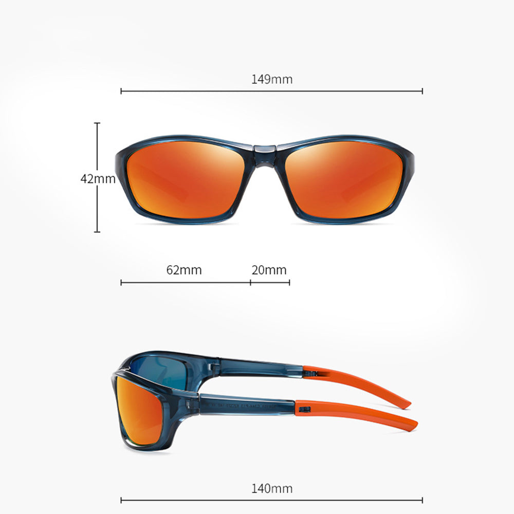Techsuit - Bike Glasses (24101) - for Cycling and Sport Outdoor Activities, Polarized, Unisex - Black