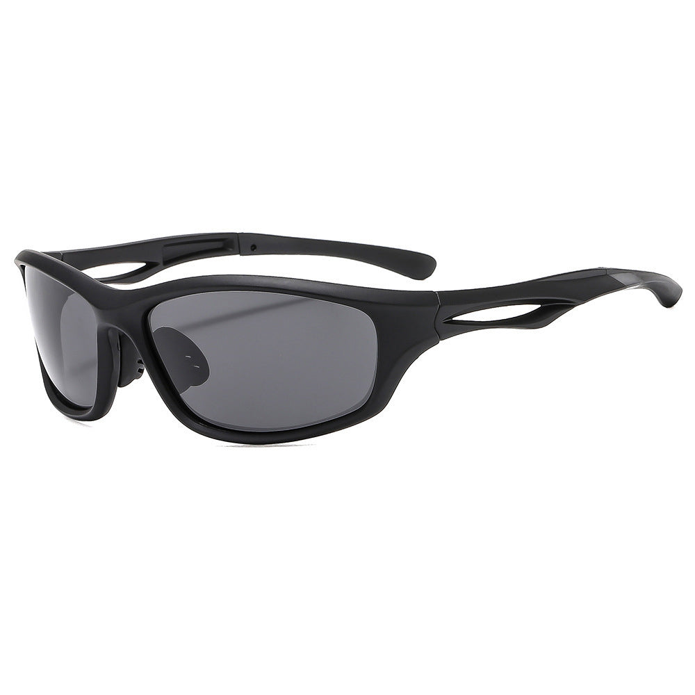 Techsuit - Bike Glasses (9309) - for Cycling and Sport Outdoor Activities, Polarized, PC Frame, Unisex - Black / Gray