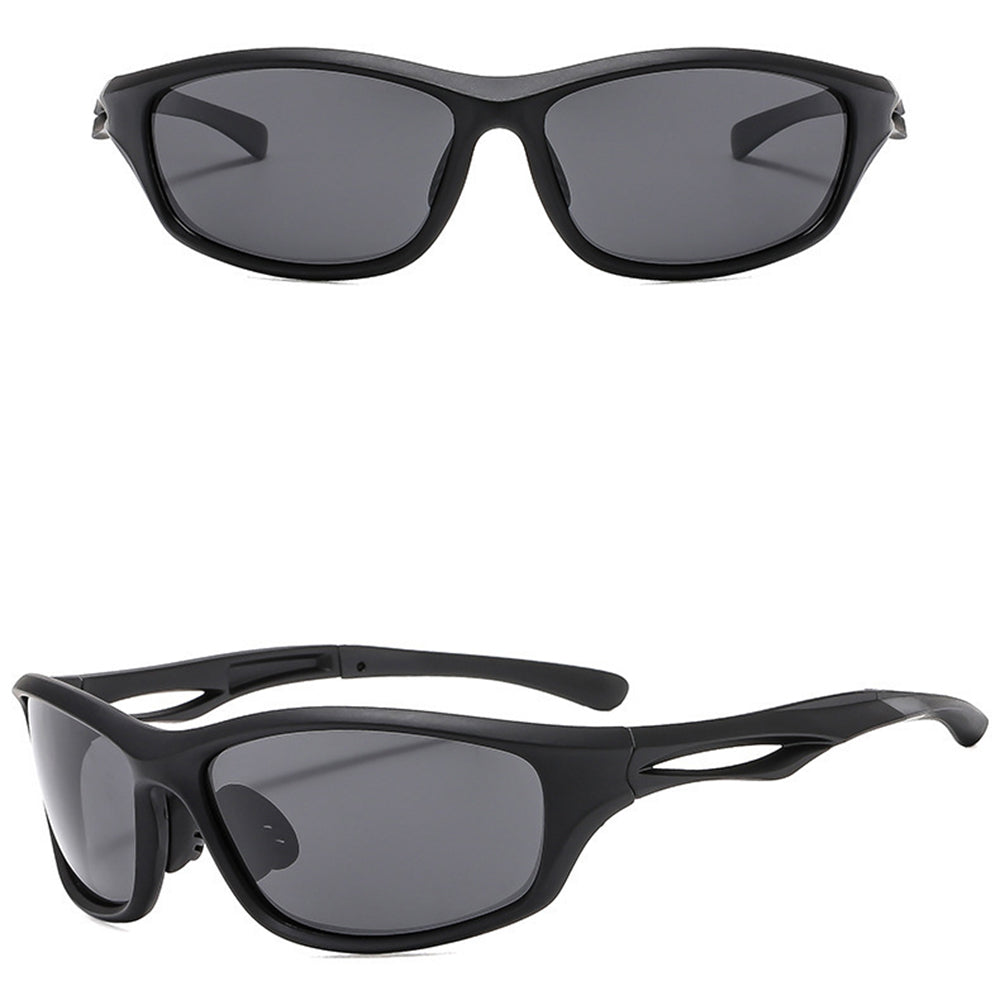 Techsuit - Bike Glasses (9309) - for Cycling and Sport Outdoor Activities, Polarized, PC Frame, Unisex - Black / Gray