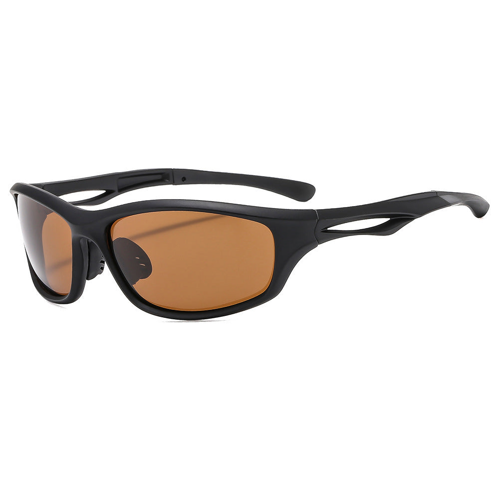 Techsuit - Bike Glasses (9309) - for Cycling and Sport Outdoor Activities, Polarized, PC Frame, Unisex - Black / Tea