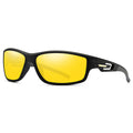 Techsuit - Bike Glasses (201910) - for Cycling and Sport Outdoor Activities, Polarized, Rectangular, Unisex - Black / Ye
