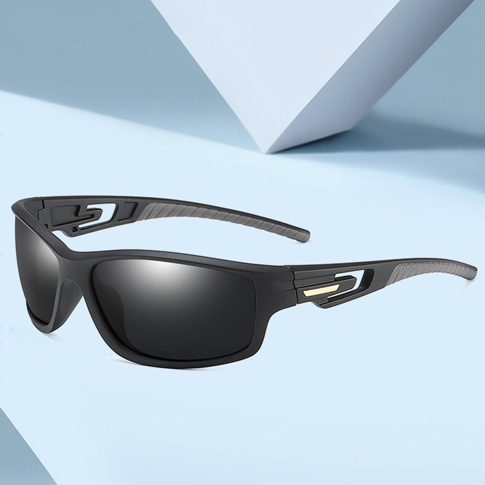 Techsuit - Bike Glasses (201910) - for Cycling and Sport Outdoor Activities, Polarized, Rectangular, Unisex - Black / Ye