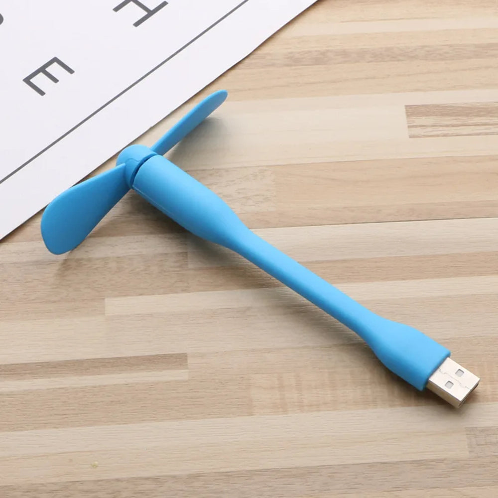 Techsuit - Mini USB Fan (TUF1) - Portable, Flexible, Bendable, 5V - Blue