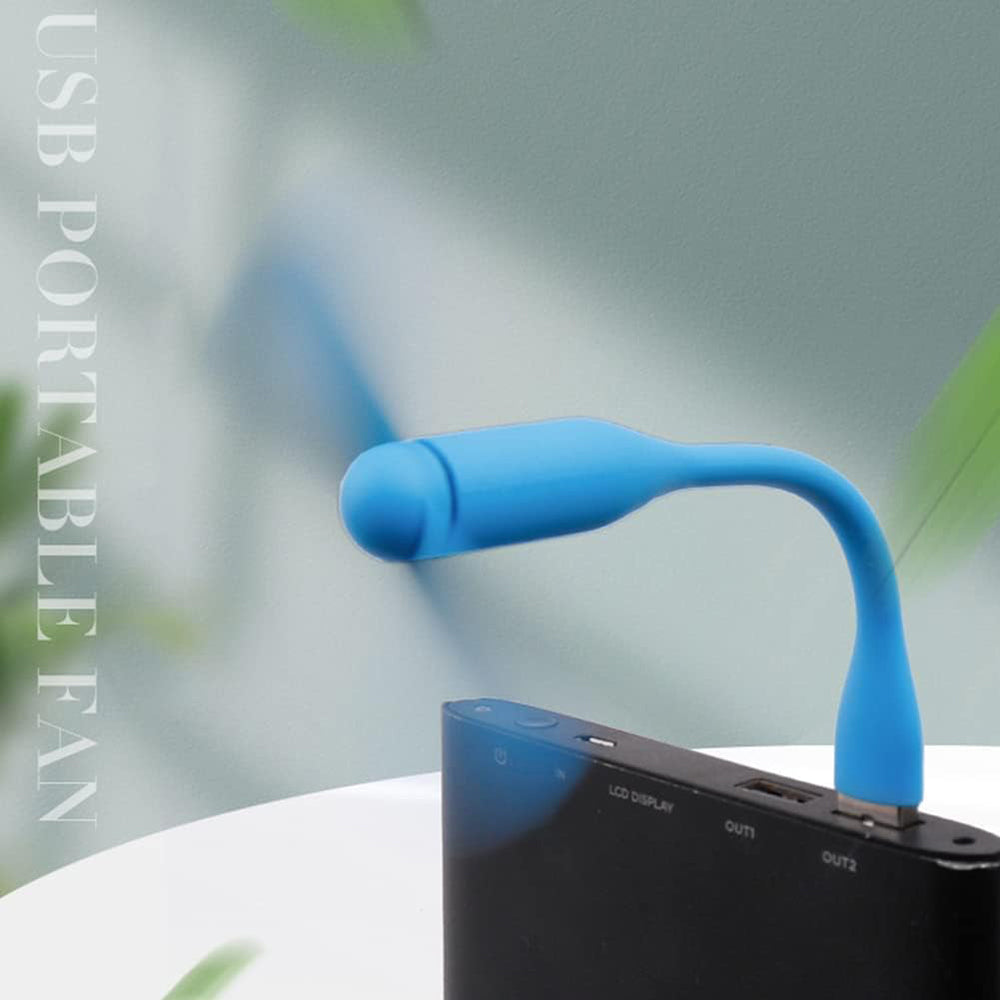 Techsuit - Mini USB Fan (TUF1) - Portable, Flexible, Bendable, 5V - Blue