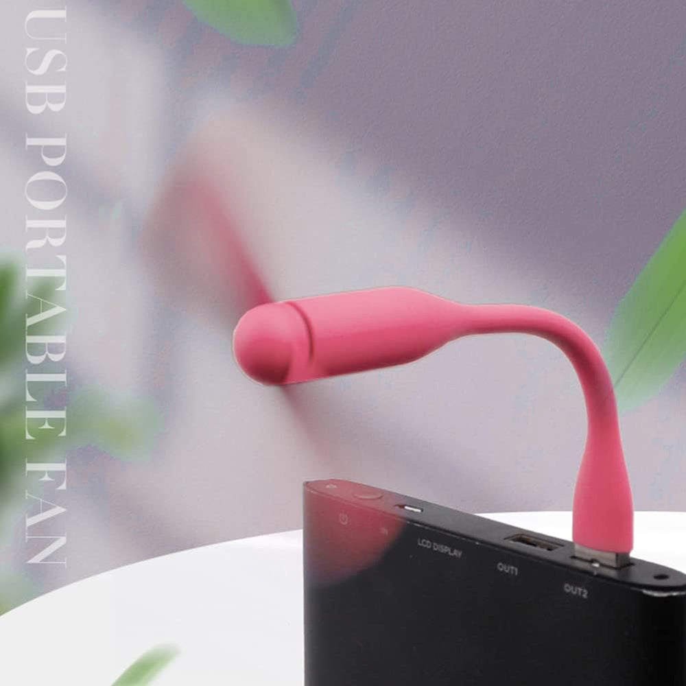 Techsuit - Mini USB Fan (TUF1) - Portable, Flexible, Bendable, 5V - Pink