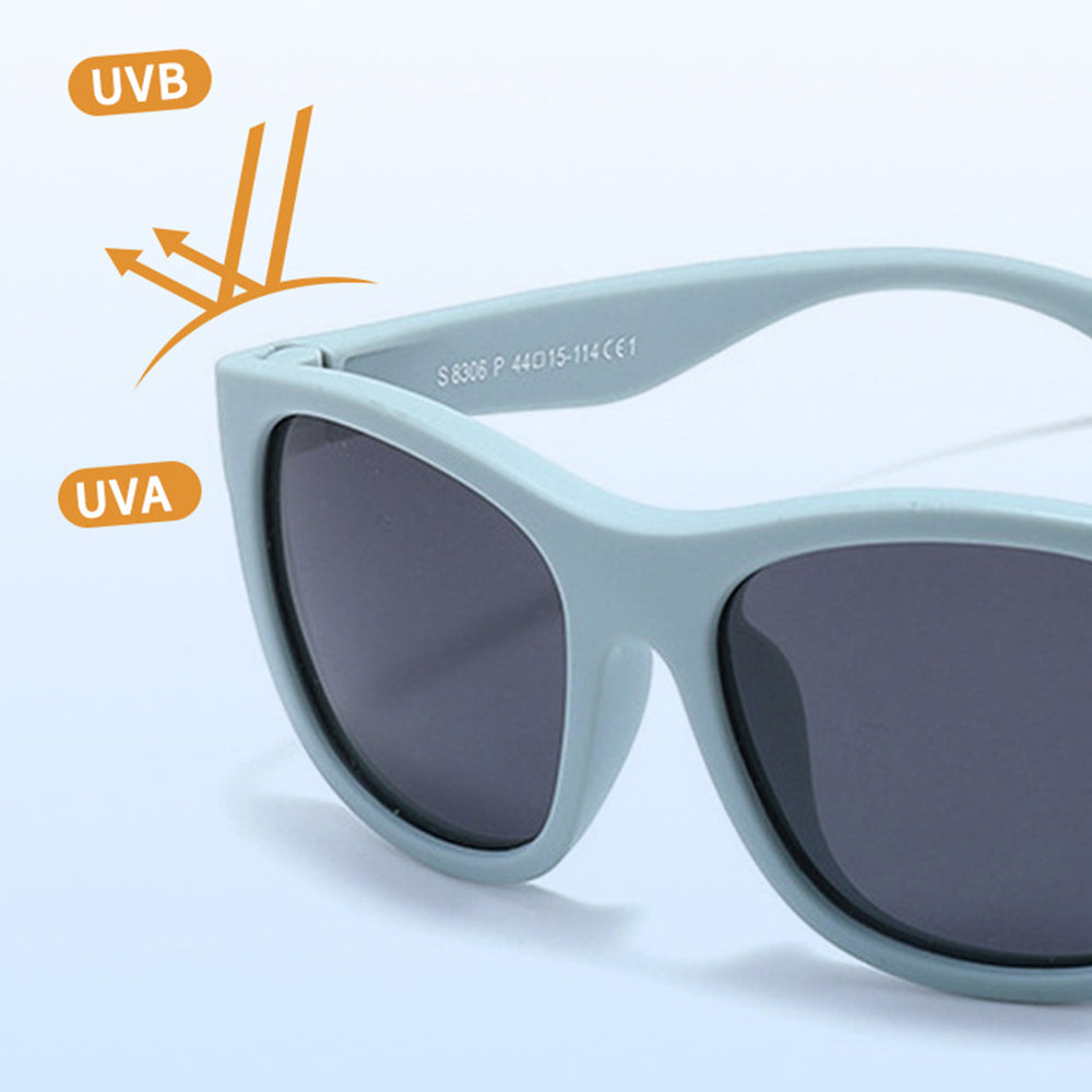 Techsuit - Sunglasses Polarised (8306-C42) - for Babies, Square Shape, with Strap - Pink / Purple