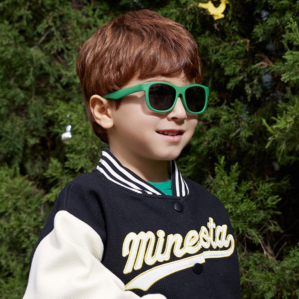 Techsuit - Sunglasses Polarised (8306-C14) - for Babies, Square Shape, with Strap - Black / Red