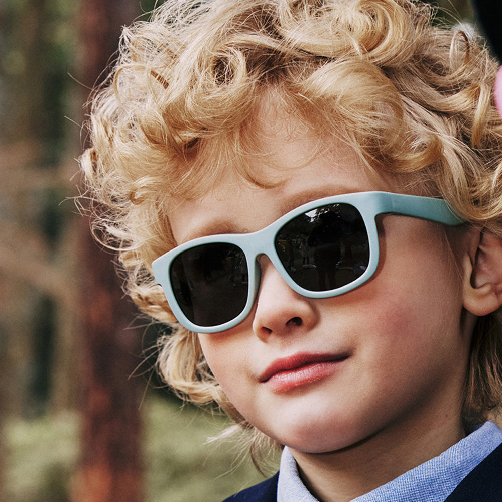 Techsuit - Sunglasses Polarised (8306-C14) - for Babies, Square Shape, with Strap - Black / Red