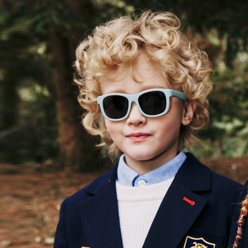 Techsuit - Sunglasses Polarised (8306-C14) - for Babies, Square Shape, with Strap - Black / Red