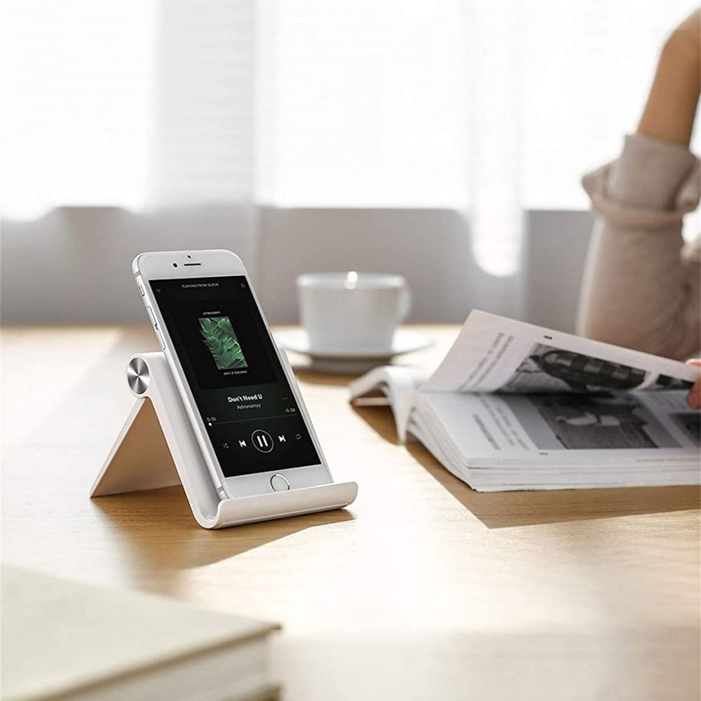 Techsuit - Desk Holder (ABS-BK1) - Folding Feature, for Phone, Tablet, 4 - 7.9" - Black